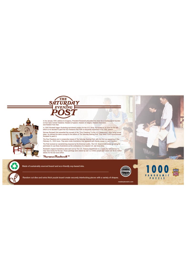 The Four Freedoms 1000 Piece Pano Puzzle, Alternate, color, Multicolor