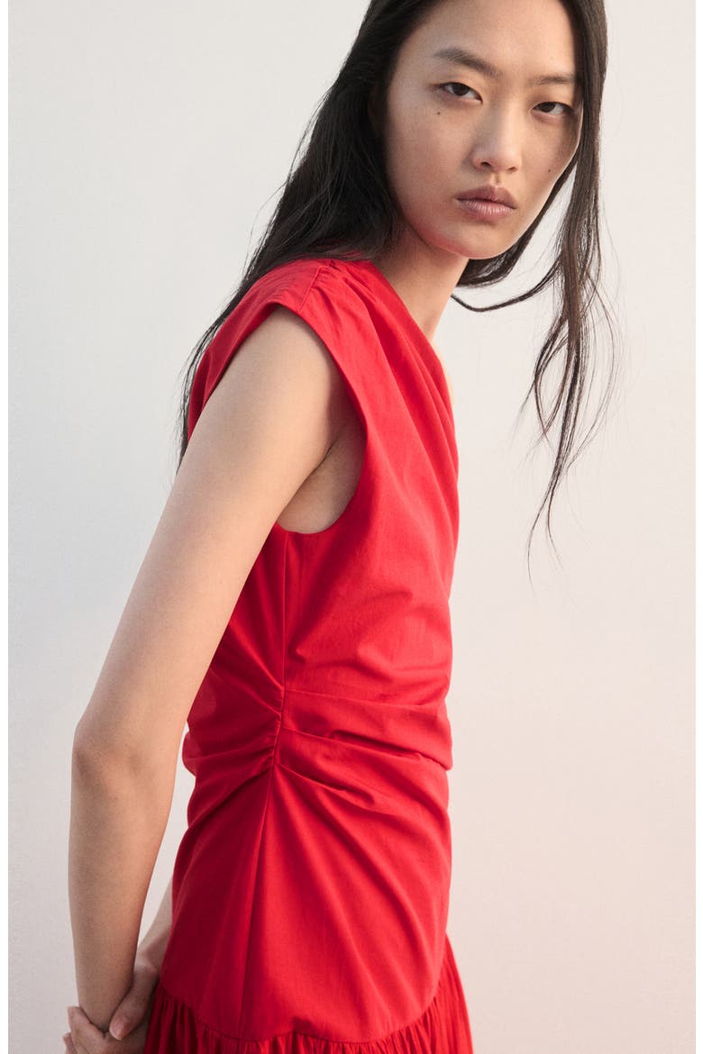 One-Shoulder Drop Waist Cocktail Dress, Alternate, color, RED