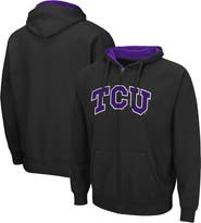 COLOSSEUM Men's Colosseum Black TCU Horned Frogs Arch & Logo 3.0 Full-Zip Hoodie