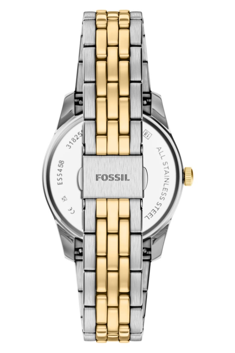 Scarlette Crystal Marker Bracelet Watch, 34mm, Alternate, color, BLACK/ TWO TONE