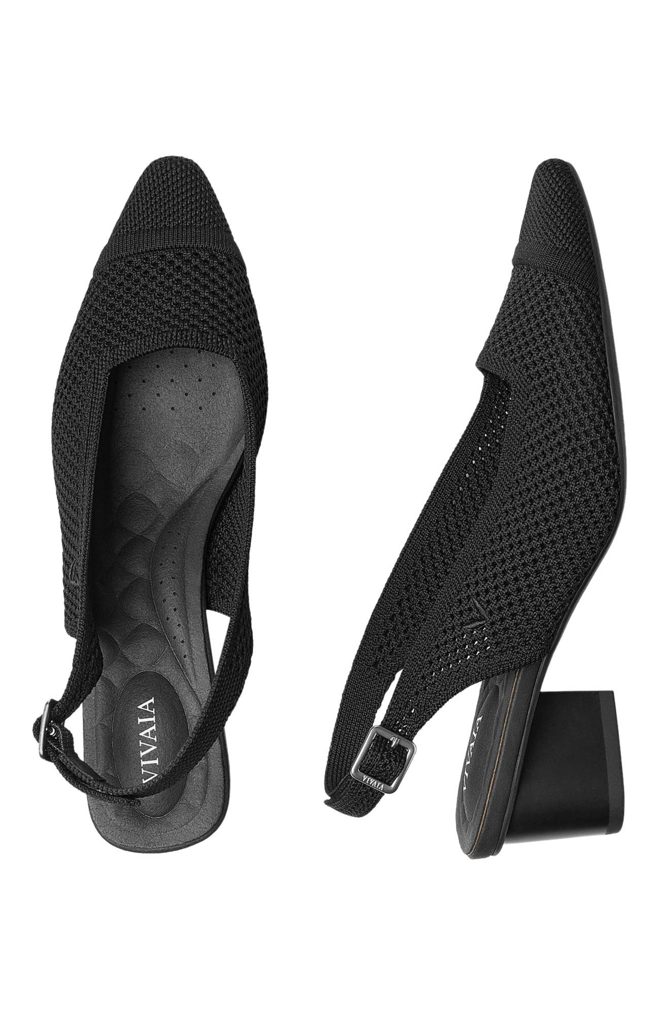 VIVAIA Pointed-Toe Slingback Sandals, Alternate, color, Black