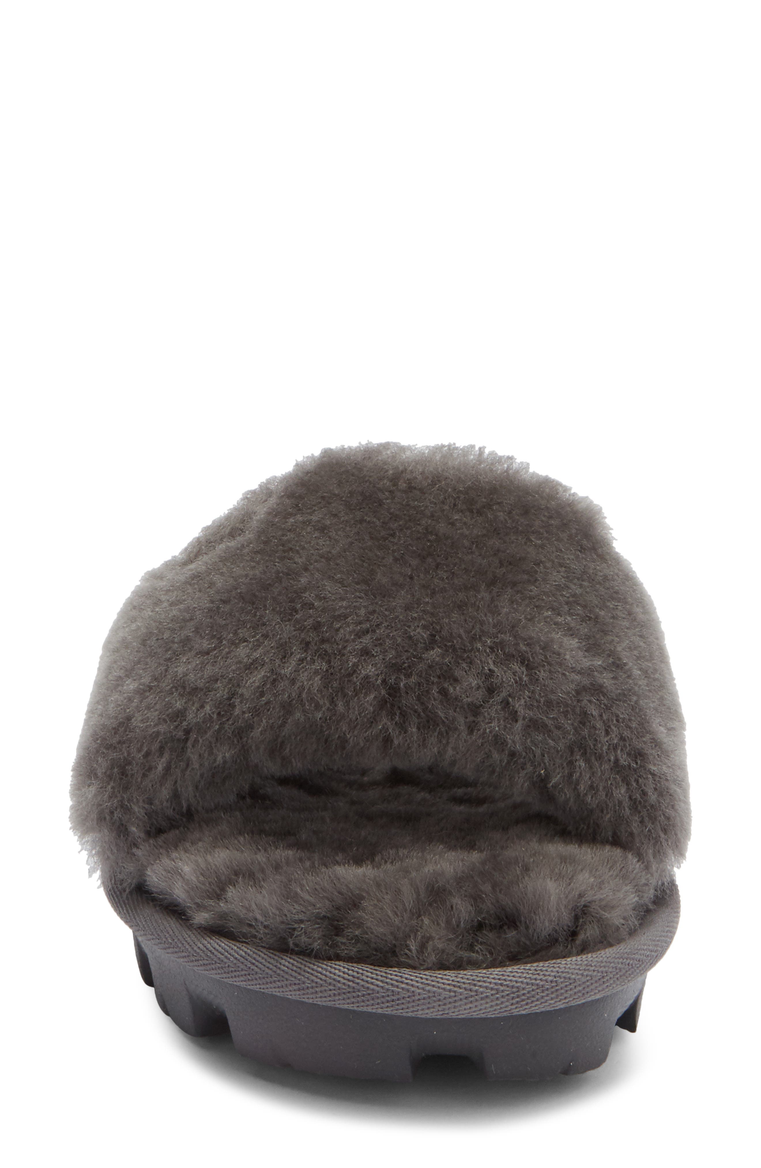 UGG<sup>®</sup> Cozette Genuine Shearling Slipper, Alternate, color, Charcoal