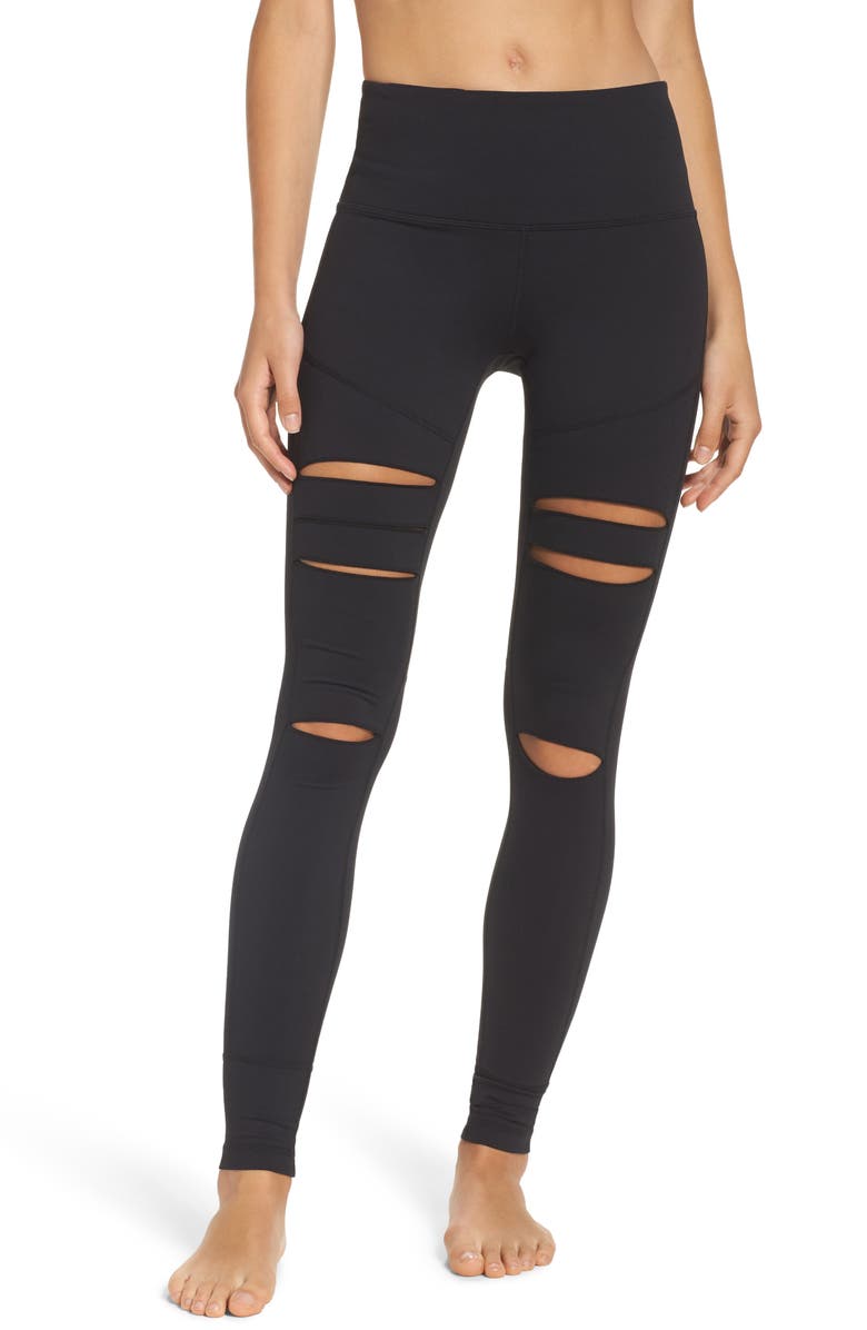 Zella Cece High Waist Open Knee Leggings, Main, color, 