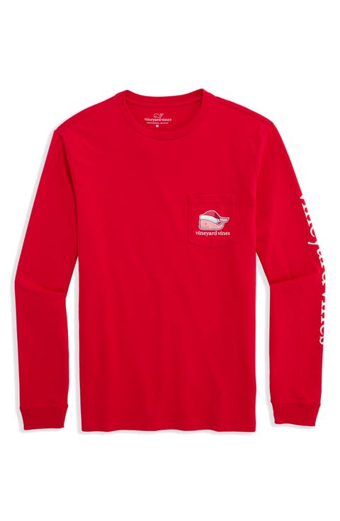 Santa Whale Long Sleeve Graphic T-Shirt
