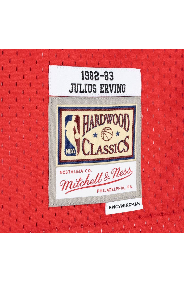 Mitchell & Ness Men's Mitchell & Ness Julius Erving Royal/Red Philadelphia 76ers Hardwood Classics 1982/83 Split Swingman Jersey, Alternate, color, 