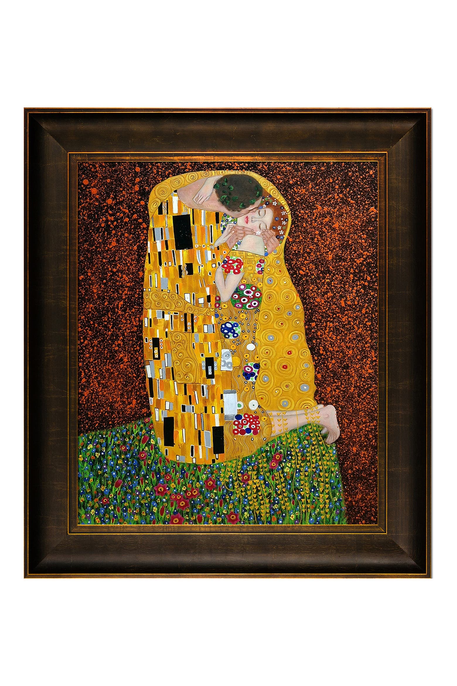 The Kiss by Gustav Klimt Hand Painted Oil Reproduction in Veine D'Or ...