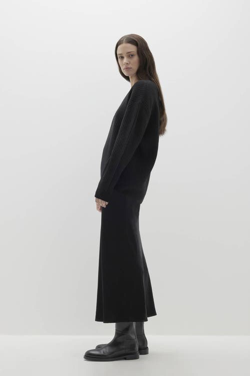 Naked Cashmere Campbell Ribbed Crewneck Cashmere Sweater In Black