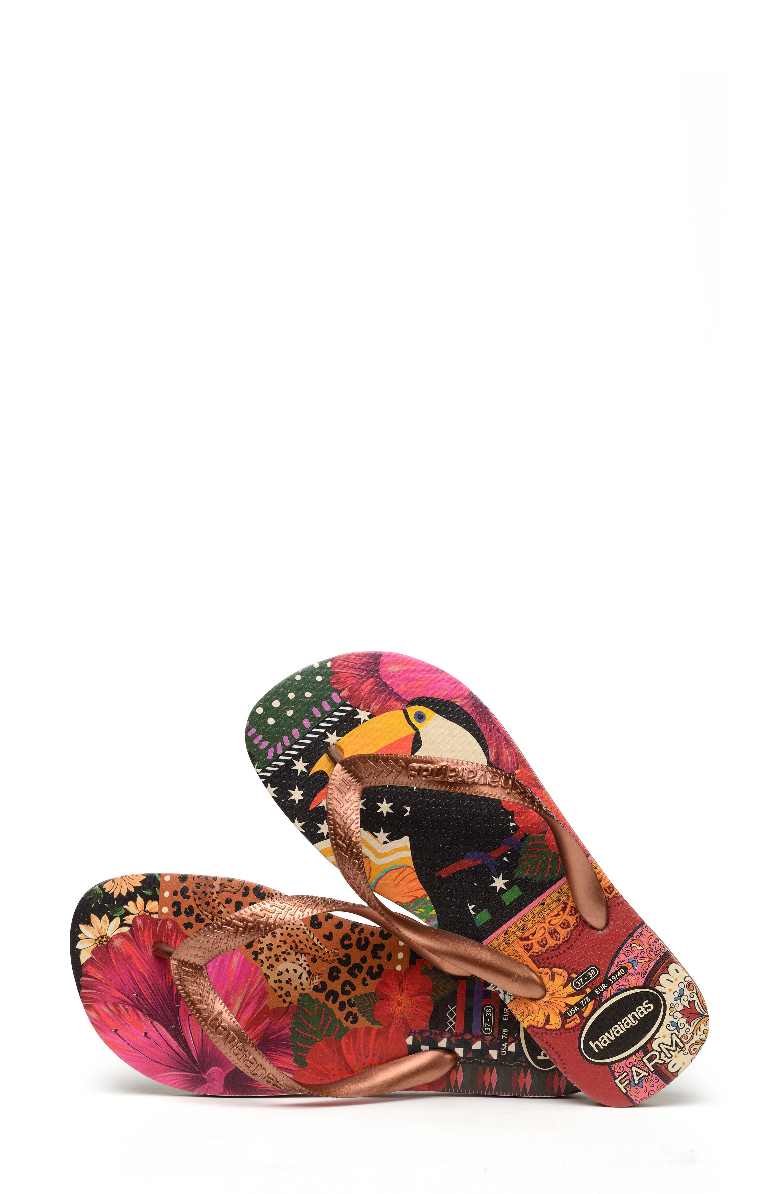 Havaianas Farm Toucan Flip Flop, Alternate, color, 