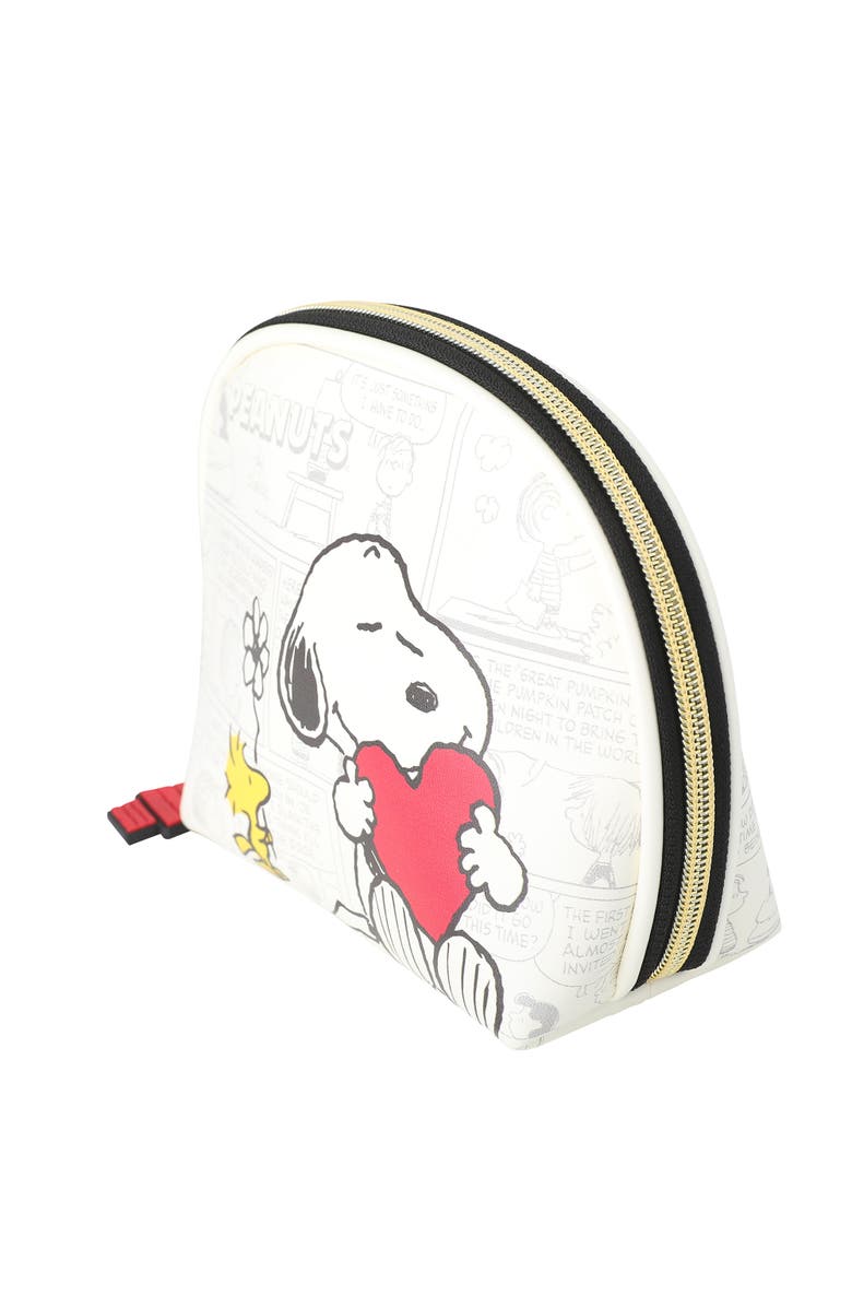 PEANUTS Snoopy Cosmetic Bag Set, Zip Pouch, Comic Print, Alternate, color, White, Multi