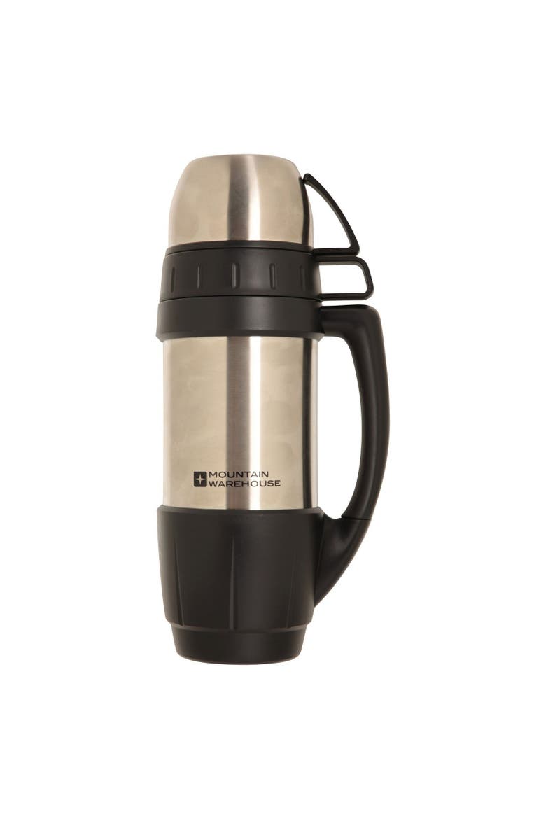 Double-Walled Flask & Cup Set, Main, color, Silver
