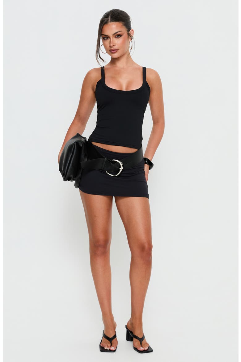 Kasper Scoop Neck Tank, Alternate, color, BLACK