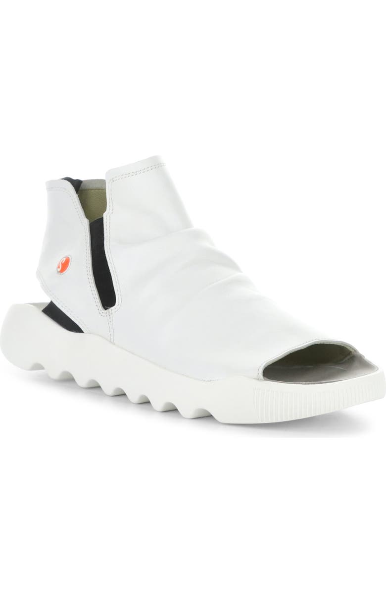 Softinos by Fly London Wish Platform Wedge Sandal, Main, color, 001 White Smooth Lea