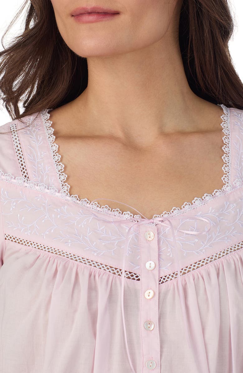 Eileen West Waltz Cap Sleeve Cotton Nightgown, Alternate, color, 