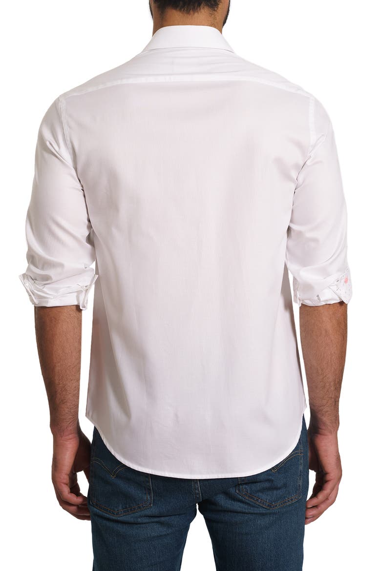 Trim Fit Solid Pima Cotton Button-Up Shirt, Alternate, color, WHITE