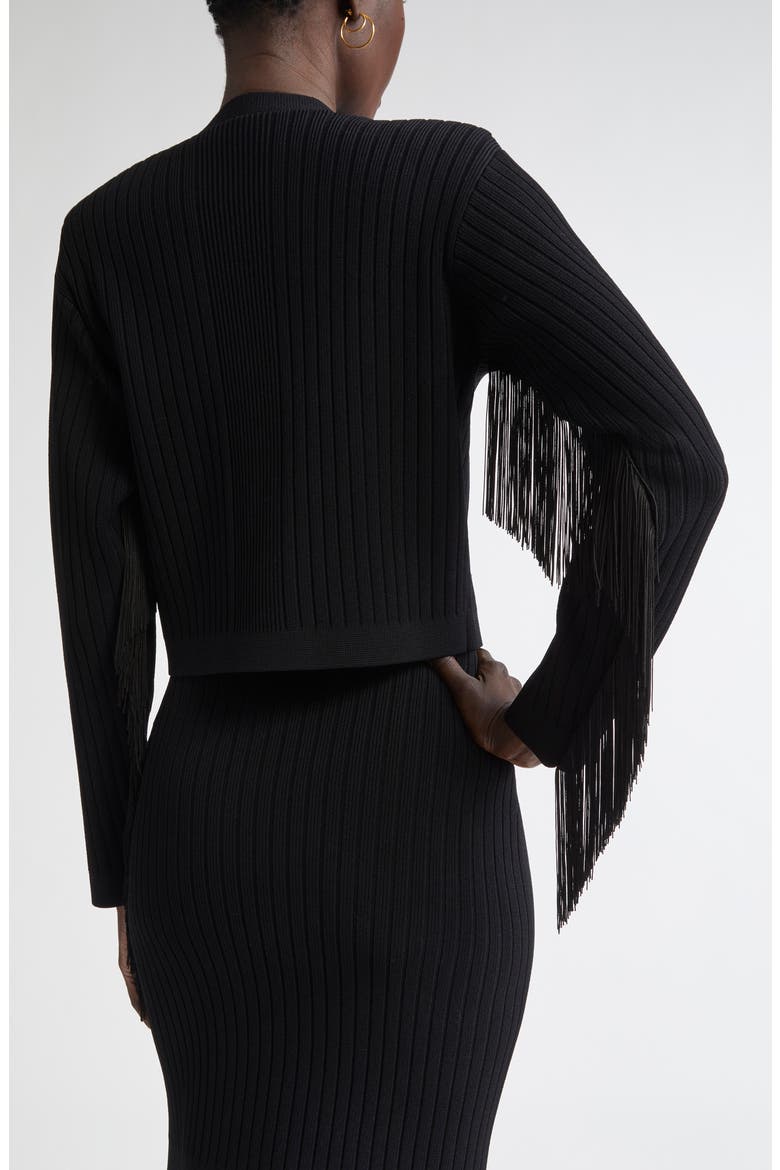 Fringe Flatback Rib Jacket, Alternate, color, BLACK
