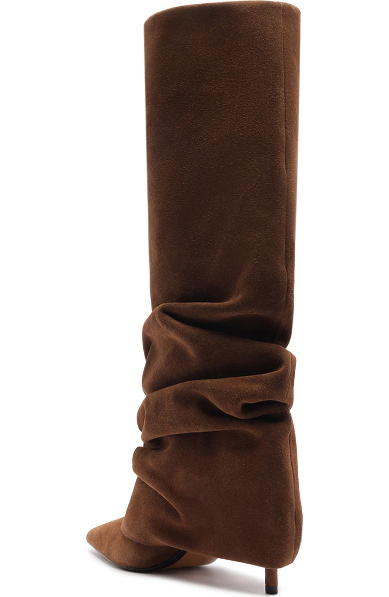 Schutz Mikki Up Cloak Pointed Toe Knee High Boot, Alternate, color, Pecan Brown