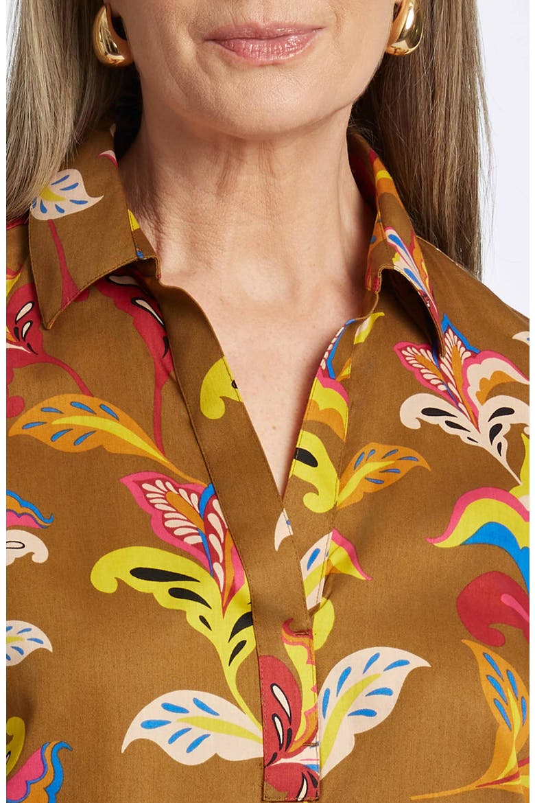 Frankie Wrinkle Resistant Top, Alternate, color, BROWN MULTI