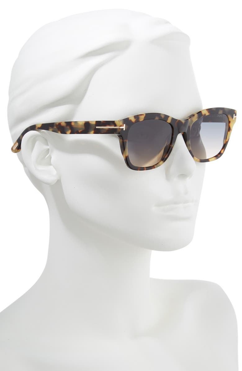 TOM FORD Lauren 52mm Sunglasses, Alternate, color, Havana/ Gradient Smoke