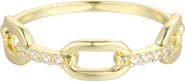 Adornia 14K Gold Plated Cubic Zirconia Link Band Ring