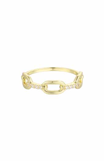 14K Gold Plated Cubic Zirconia Link Band Ring