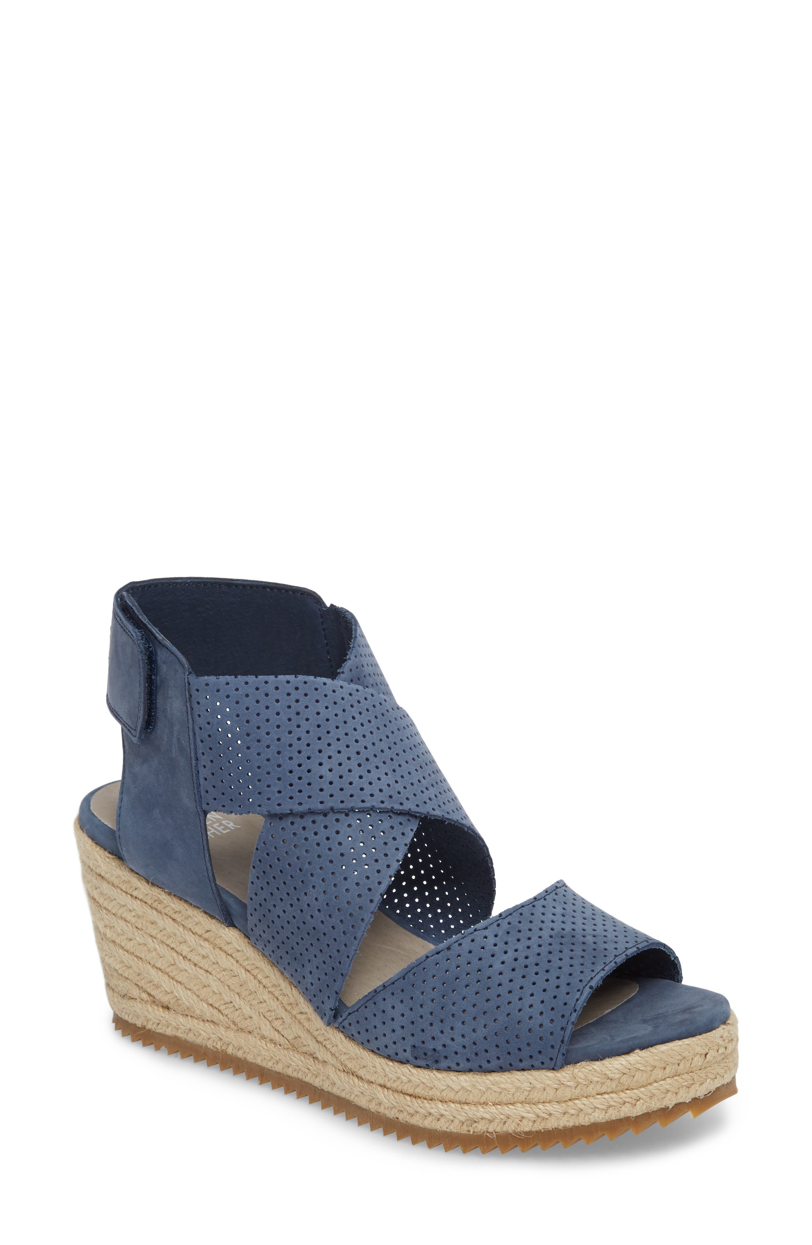 'Willow' Espadrille Wedge Sandal, Main, color, DENIM NUBUCK