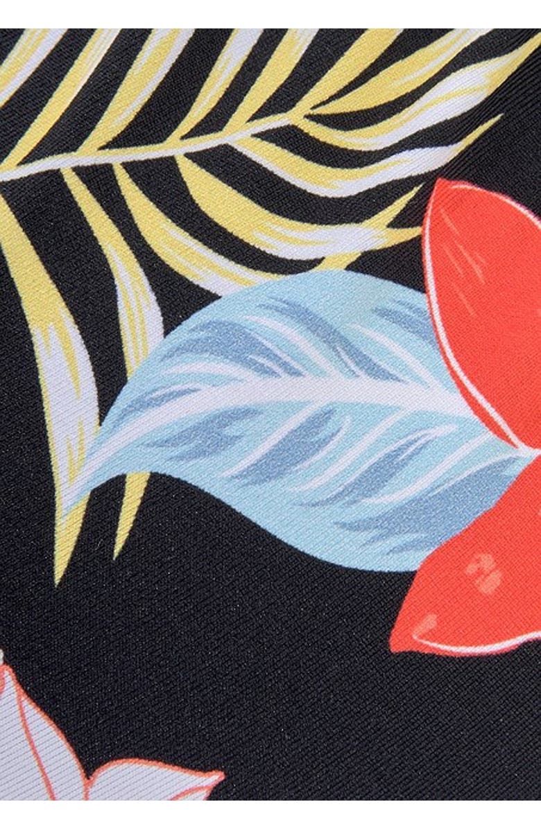 LASCANA Tropical Print Fold Over Bikini Bottom, Alternate, color, Black Printed