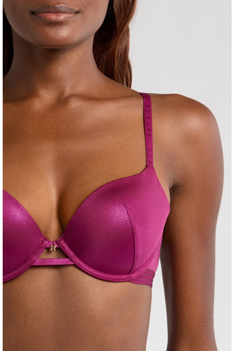 Microfiber Metallic T-Shirt Bra, Alternate, color, SUGARPLUM PURPLE/ MAGENTA FOIL