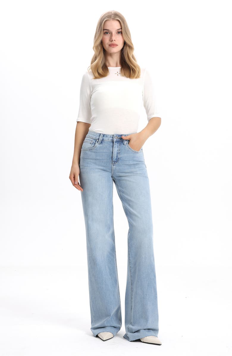Bayeas Cuffed Straight Leg Jeans, Alternate, color, 