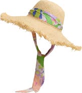 Lost Pattern FRIDA x LOST PATTERN "Frida's Garden" Straw Hat with Ribbon Tie