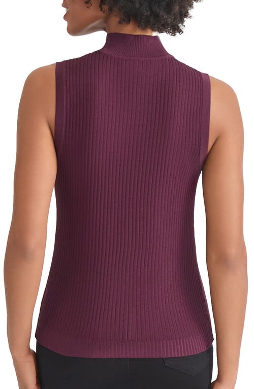 Jones New York Rib Sleeveless Turtleneck Sweater In Purple
