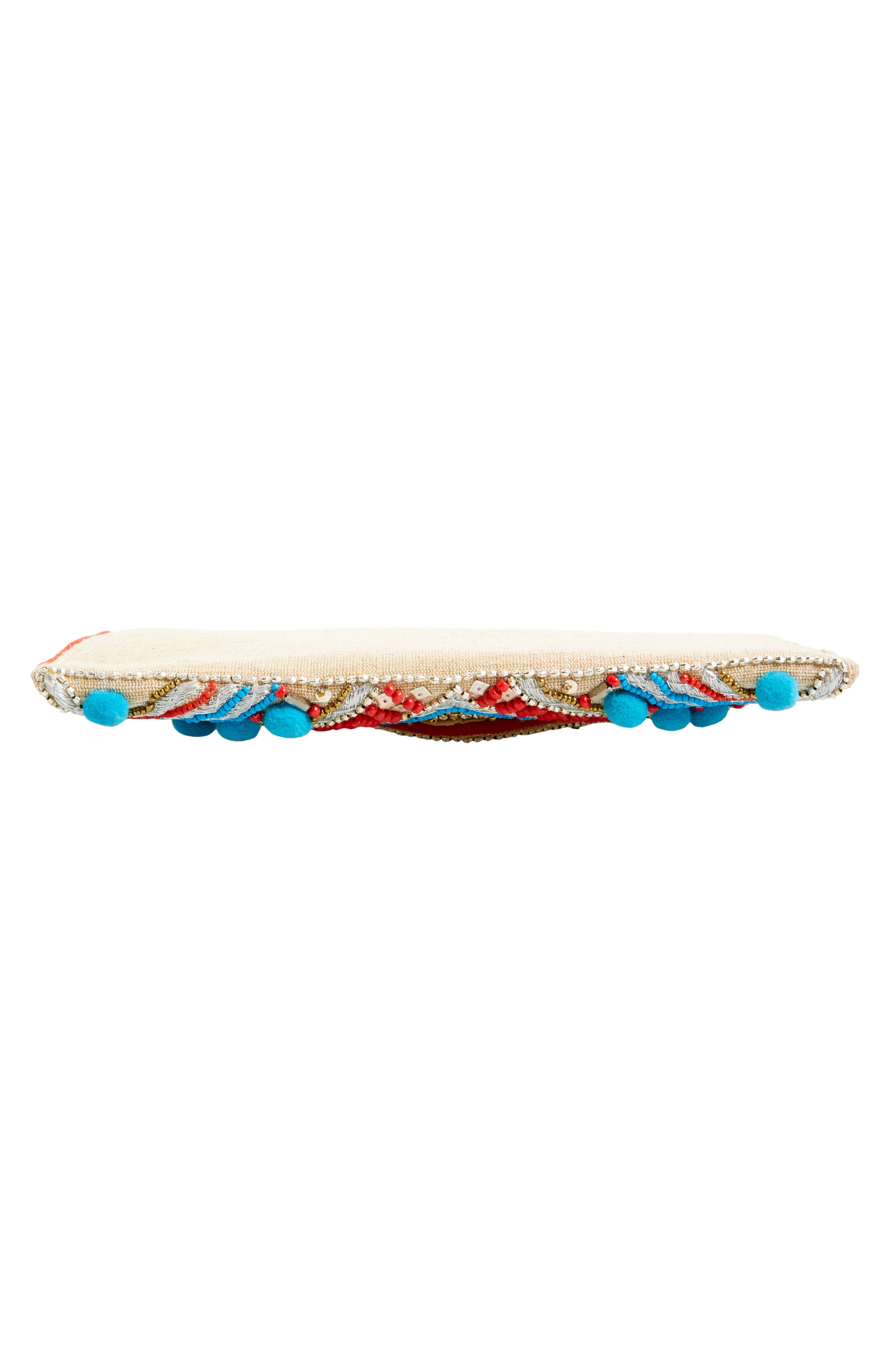 Beaded Envelope Clutch, Alternate, color, NATURAL