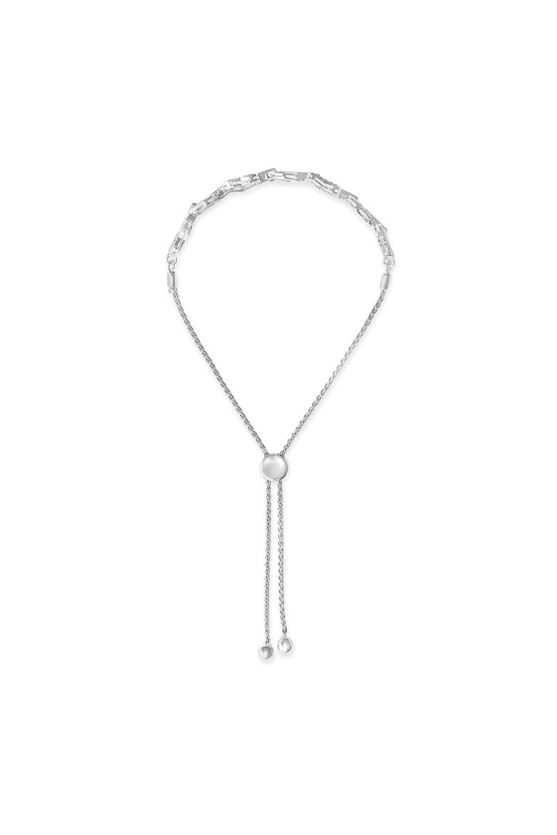 Silver 1/2 Cttw Diamond Alternating Heart Link Adjustable Bolo Bracelet, Alternate, color, White