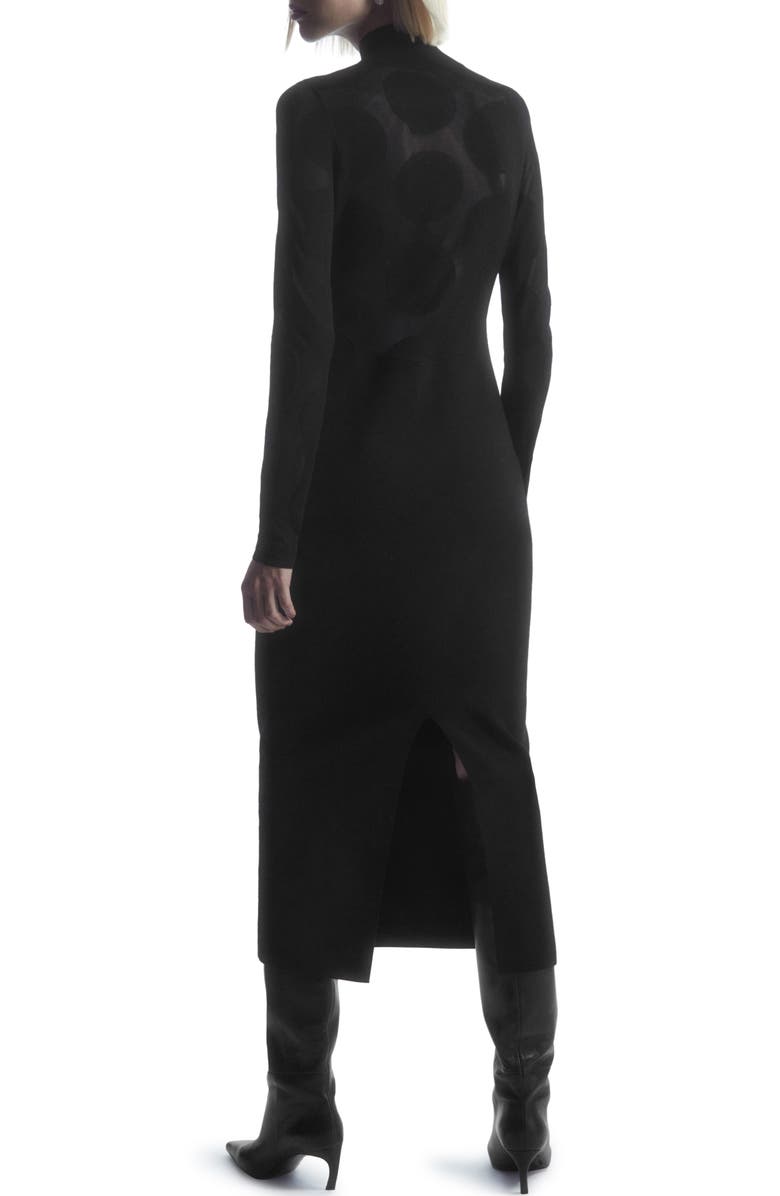 COS Polka Dot Long Sleeve Wool Blend Sweater Dress, Alternate, color, 