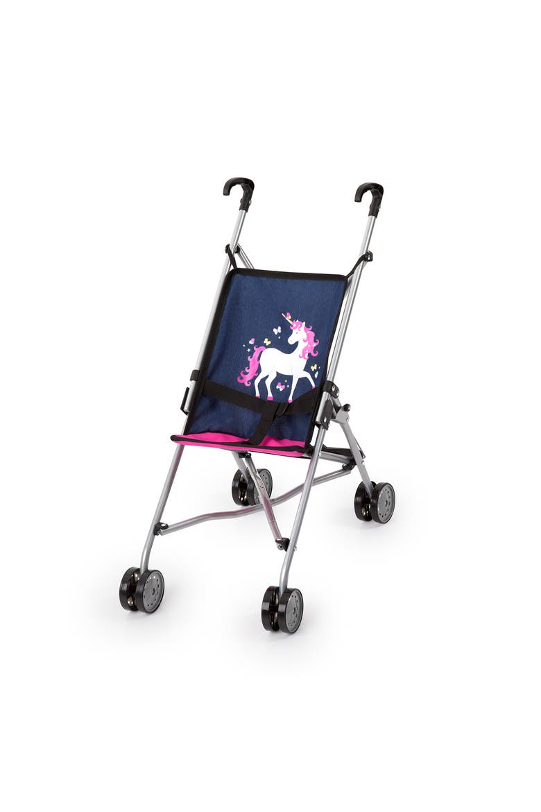 Toy Foldable Umbrella Doll Stroller, Dolls Up To 18 Inches, Main, color, Blue
