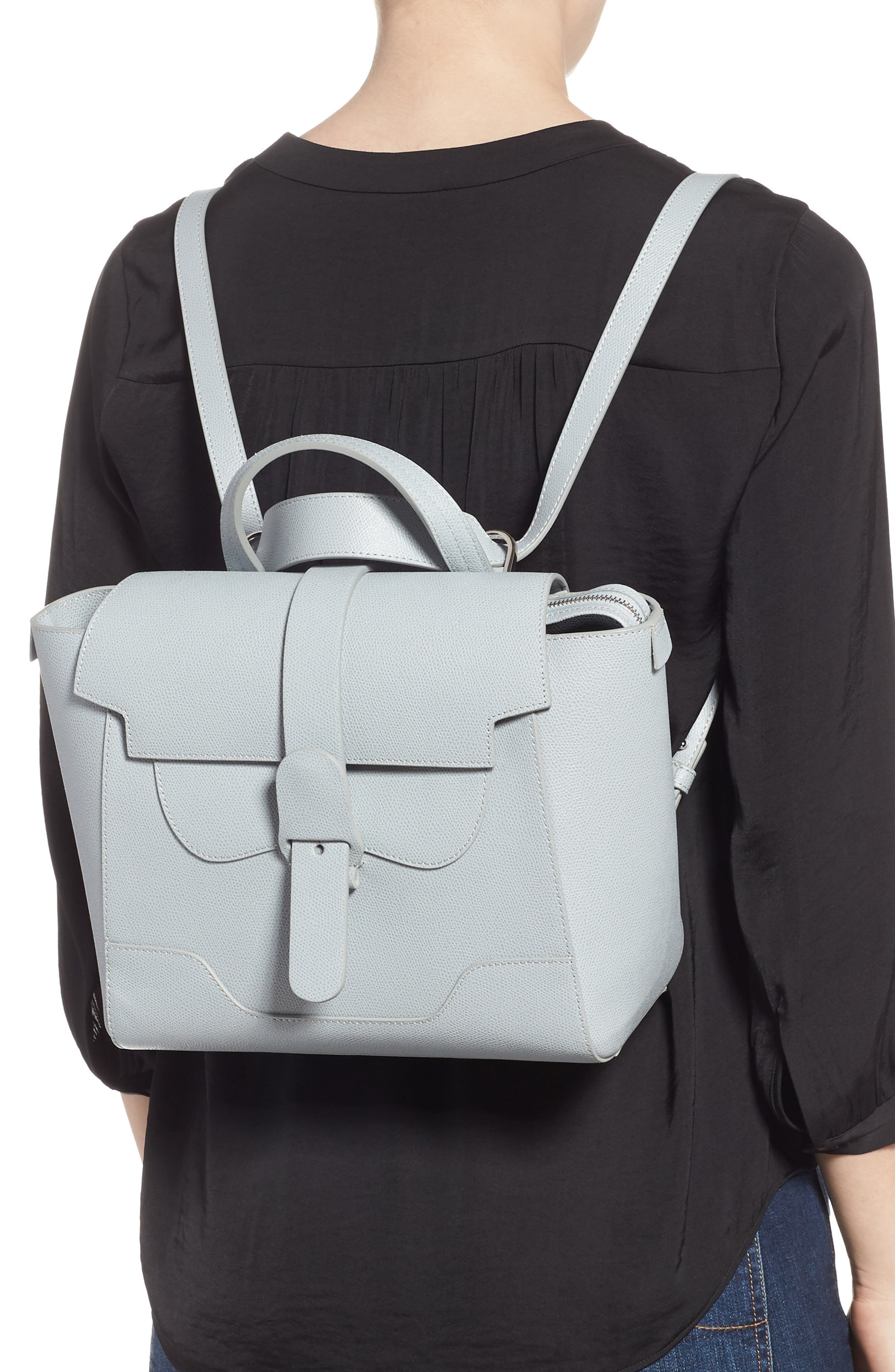 Medium Maestra Pebbled Leather Convertible Satchel, Alternate, color, ICE