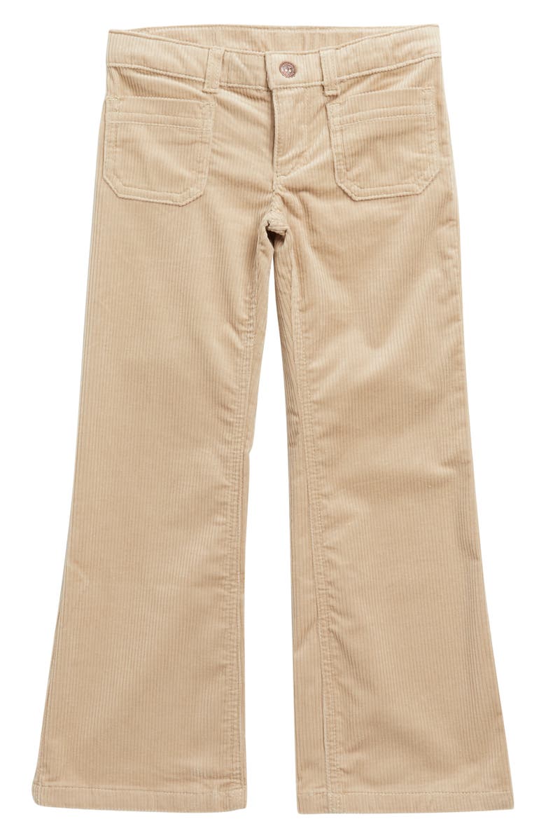 Bonpoint Kids' Cotton Stretch Corduroy Wide Leg Pants, Main, color, Beige 060