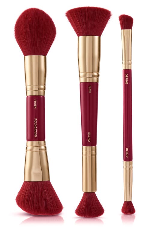 Spectrum Verry Cherry 3-piece Makeup Brush Gift Set In Red