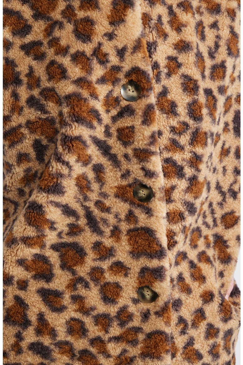 Sandy Leopard Faux Shearling Vest, Alternate, color, COCOA LEOPARD