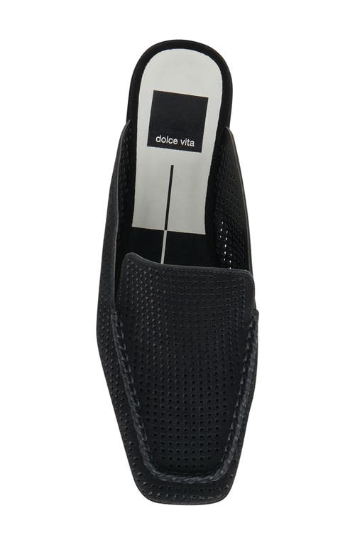 Dolce Vita Brevyn Perforated Mule In Onyx Perforated Suede