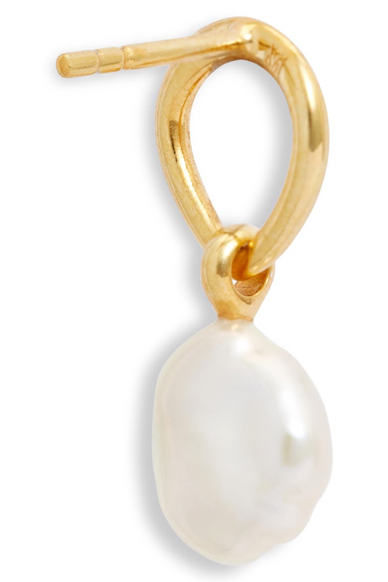 Nura Freshwater Pearl Drop Frontal Hoop Earrings, Alternate, color, 18CT GOLD VERMEIL/ST SILVER
