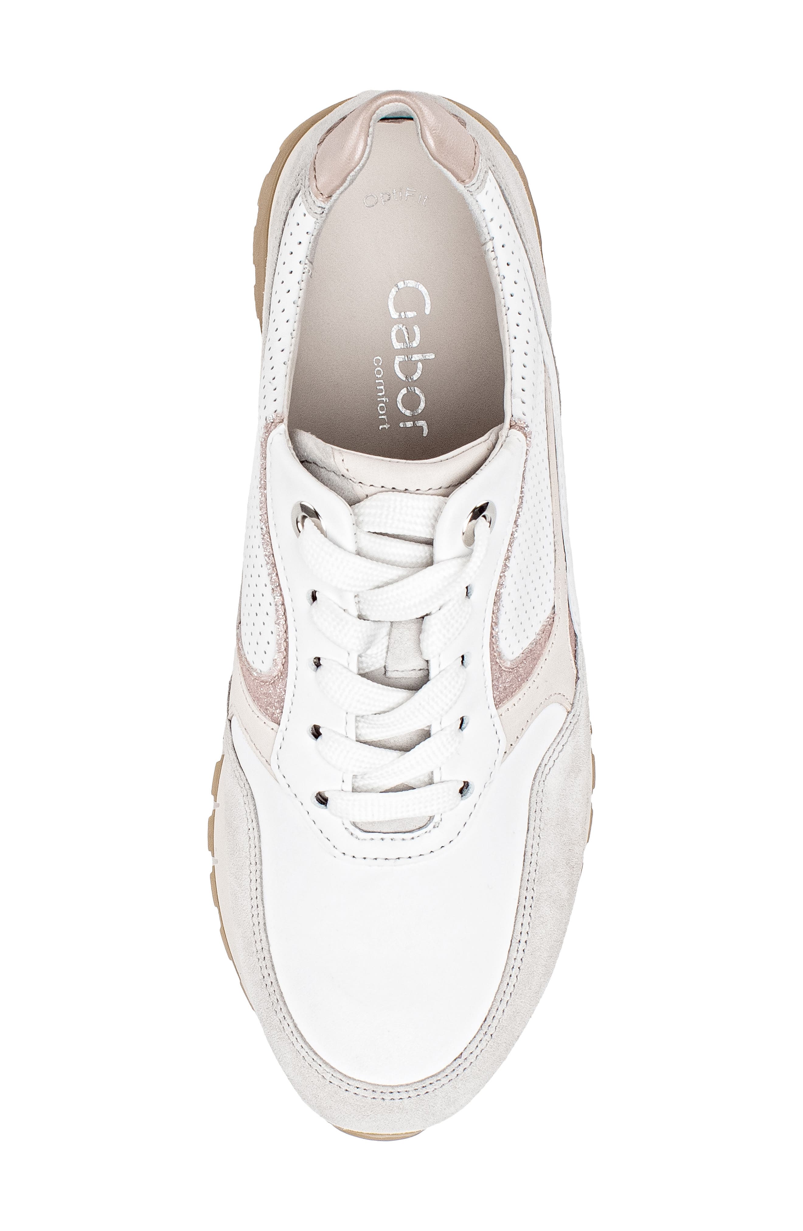 Gabor Lace-Up Sneaker, Alternate, color, Ivory