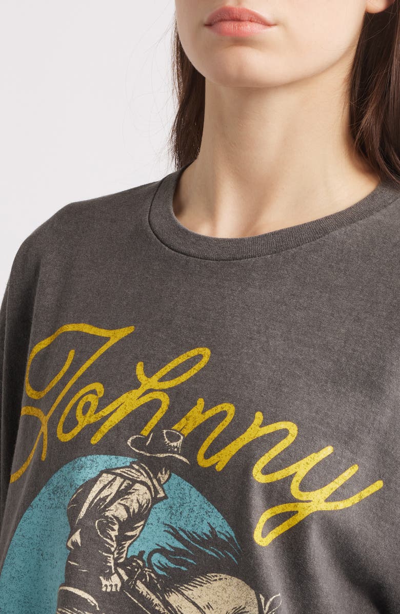 Merch Traffic Johnny Cash Rodeo Boyfriend Graphic T-Shirt, Alternate, color, Vintage Charcoal