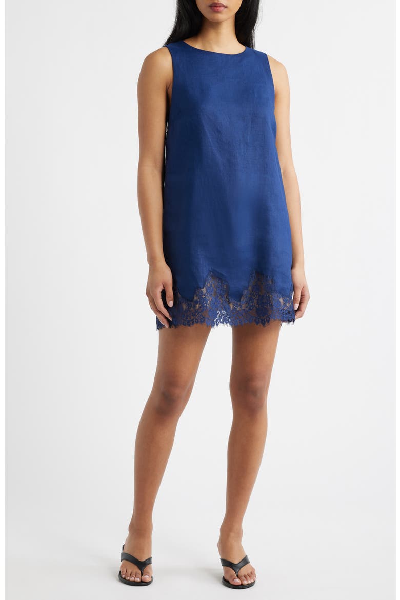 Jessalyn Linen Dress, Main, color, DANUBE