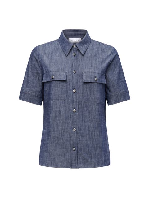 Vesper Stretch denim poplin shirt