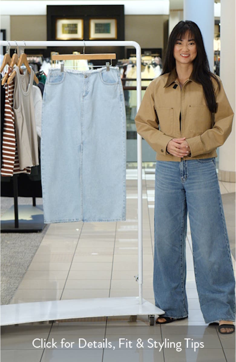 Front Slit Denim Midi Skirt, sales video thumbnail
