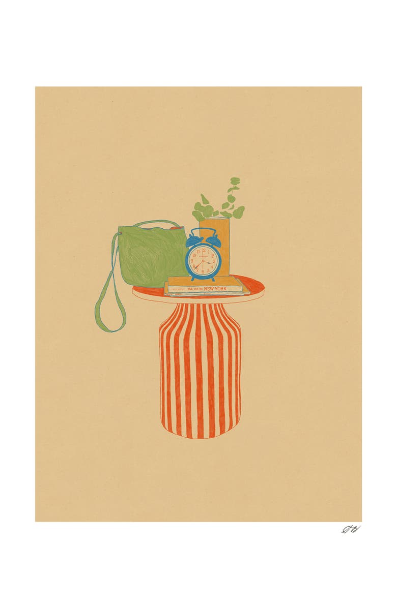 Stephanie Browne Art Striped Table Print, Main, color, Multi
