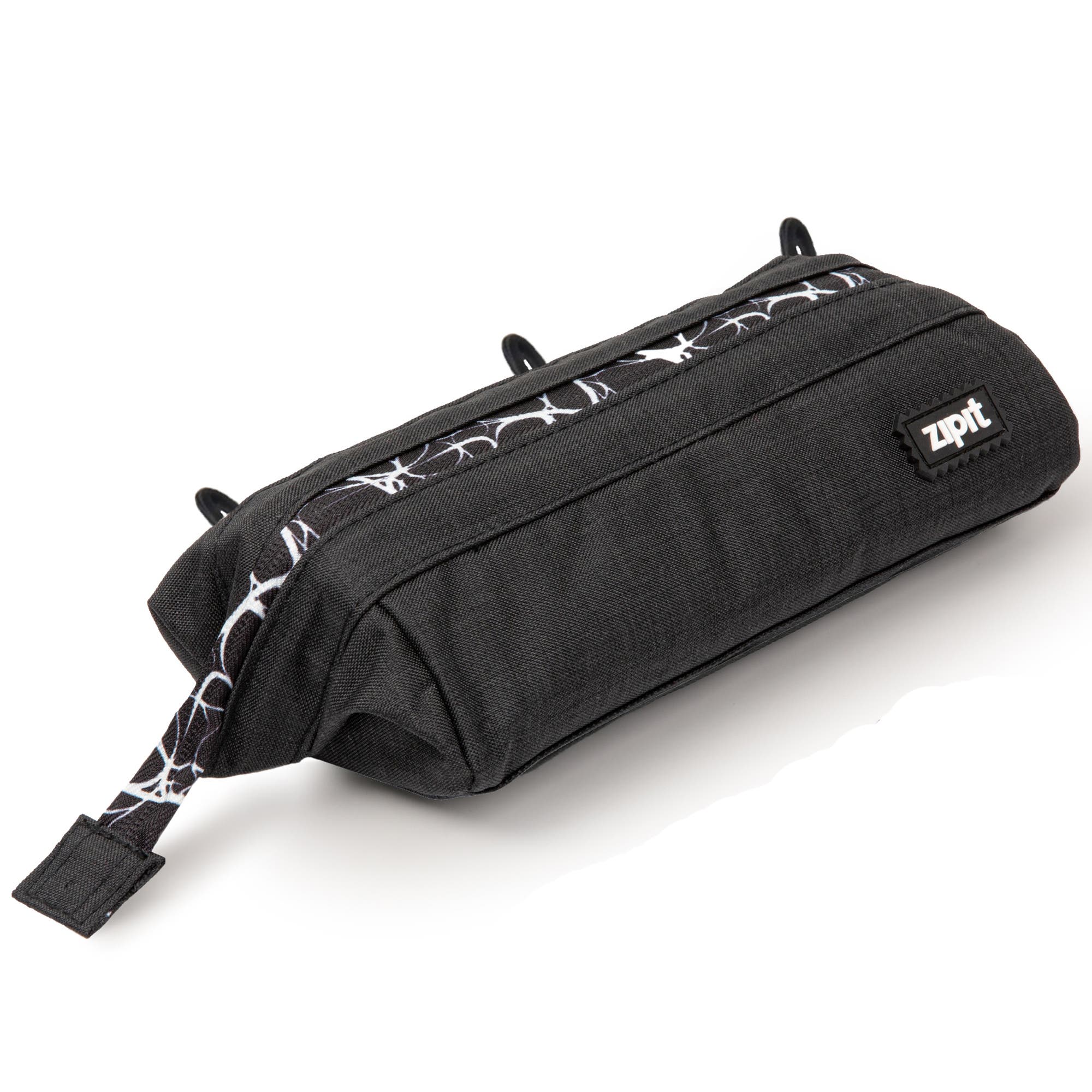 ZIPIT Lenny Pencil Case, Black & White, Large Storage Capacity Zipper Pouch, Main, color, Black