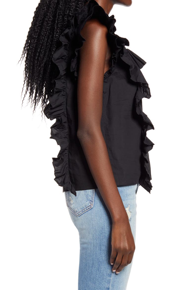 Ruffle Top, Alternate, color, BLACK