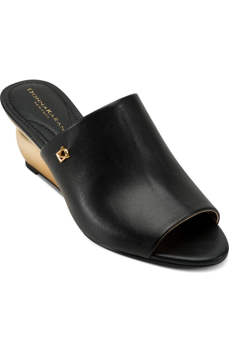 DKNY Donna Wedge Slide Sandal, Main, color, Black