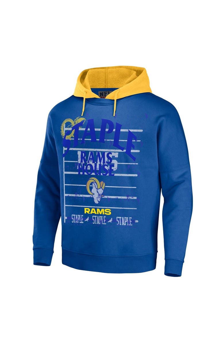 STAPLE Men's NFL x Staple Navy Los Angeles Rams Throwback Vintage Wash Pullover Hoodie, Alternate, color, Navy